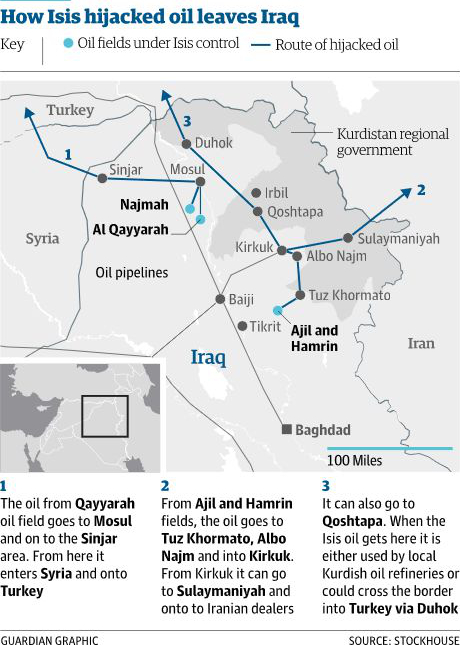 Ako ropa ukoristená ISIL opúšťa Irak. Zdroj: www.guim.co.uk