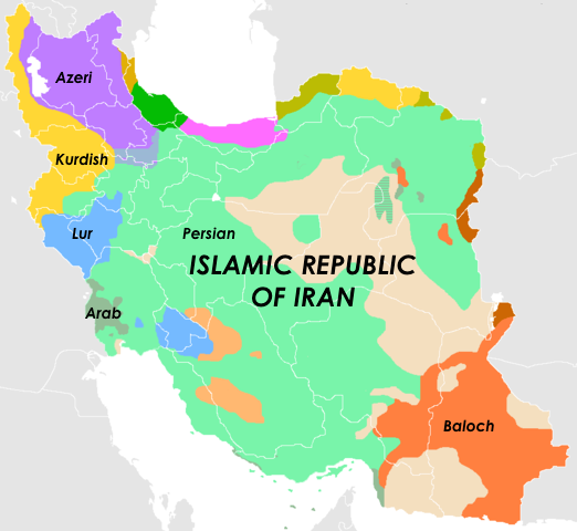 Etnická mapa Iránu. Zdroj: www.arsenalfordemocracy.com