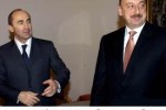 Prezidenti Arménska a Azerbajdžanu Robert Kočarian a Ilcham Alijev. Zdroj: RFE/RL (c) 2004