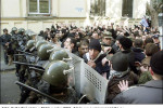 Foto: Protestná akcia v Tbilisi v roku 2003. Zdroj: www.novayagazeta.ru