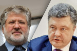 Igor Kolomojskij, Petro Porošenko a Igor Jeremejev. Zdroje grafickch predloh: www.lifenews.ru a www.izbir.com.ua