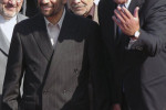 Arménsky minister zahraničia Vardan Oskanian a prezident Iránu Mahmúd Ahmadinedžád. Zdroj: REUTERS